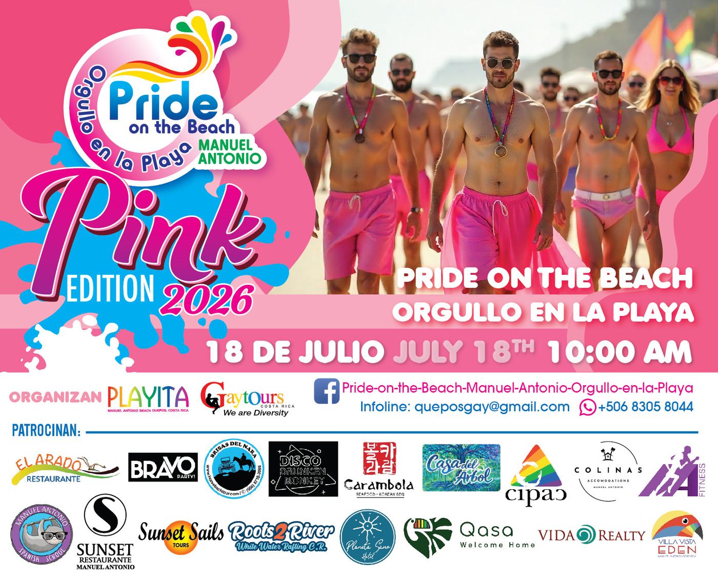 Pride on the Beach 2026 — Pink Edition official flyer