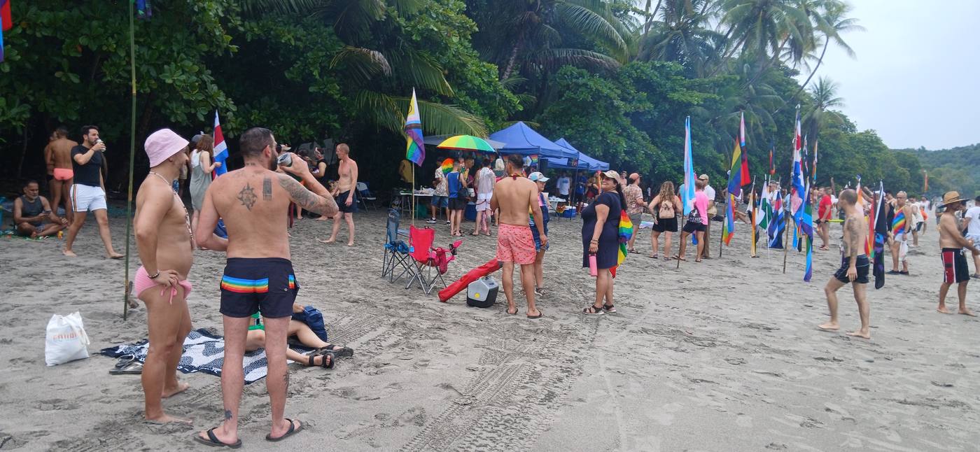 Pride on the Beach 2025 — beach and flags